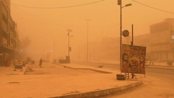 Песчаная буря в Багдаде, Ирак