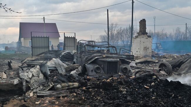 Пожар в Называевске Омской области