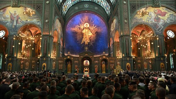 Божественная литургия в главном храме Вооруженных сил Российской Федерации