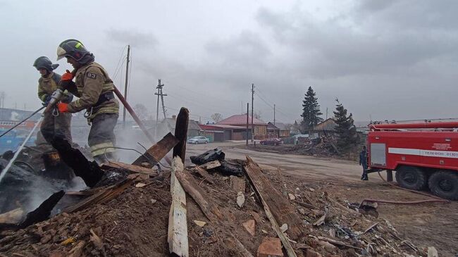 Пожар в Заозерном Красноярского края