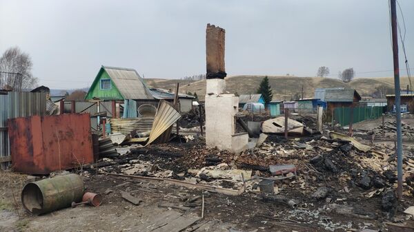 Последствия пожара в Канском районе Красноярского края