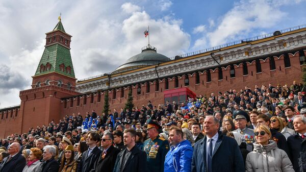 Гости на военном параде в честь 77-й годовщины Победы в Великой Отечественной войне