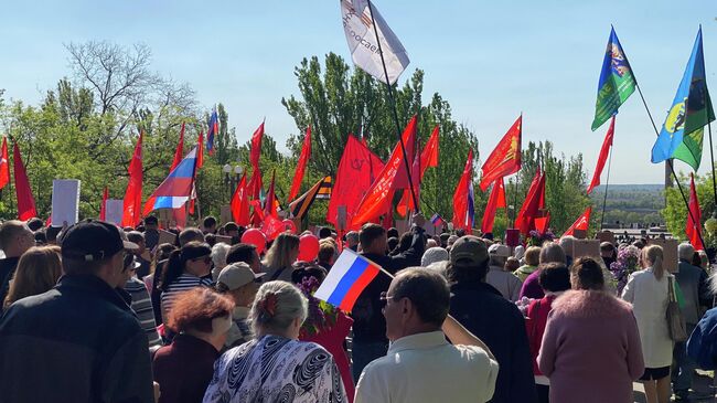 Участники акции Бессмертный полк в Херсоне