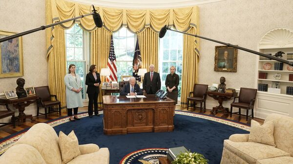 Президент США Джо Байден в Белом доме в Вашингтоне