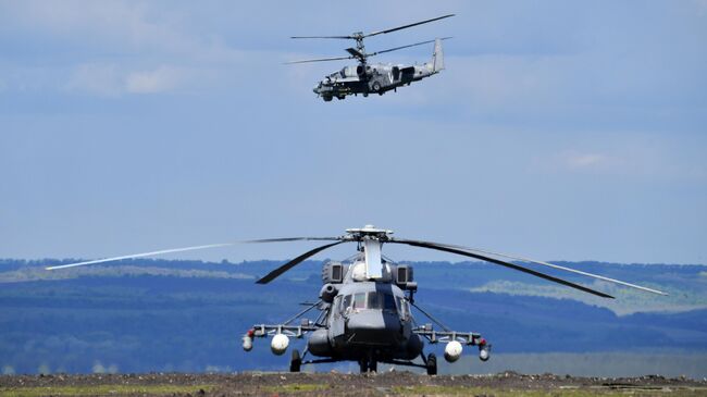 Вертолет Ми-8 АМТШ, задействованный в специальной военной операции на Харьковском направлении