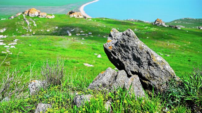 Опукский природный заповедник на юге Керченского полуострова в Крыму