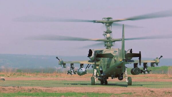 Боевая работа вертолетов Ка-52 в ходе спецоперации на Украине