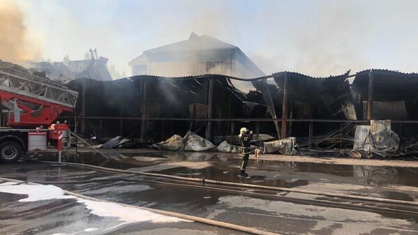 Пожар в административном здании в Ленинском районе Томска