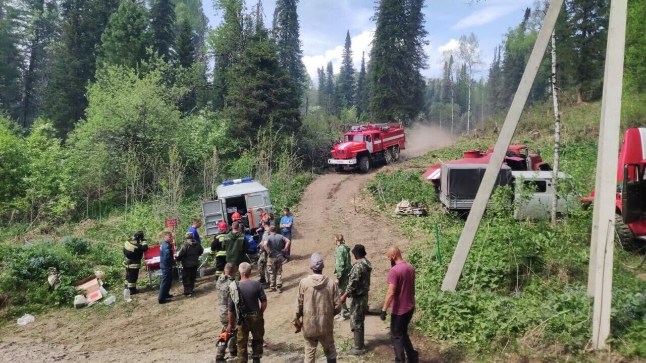 Борьба с пожаром в районе села Артыбаш Турочакского района Республики Алтай - РИА Новости, 1920, 15.05.2022