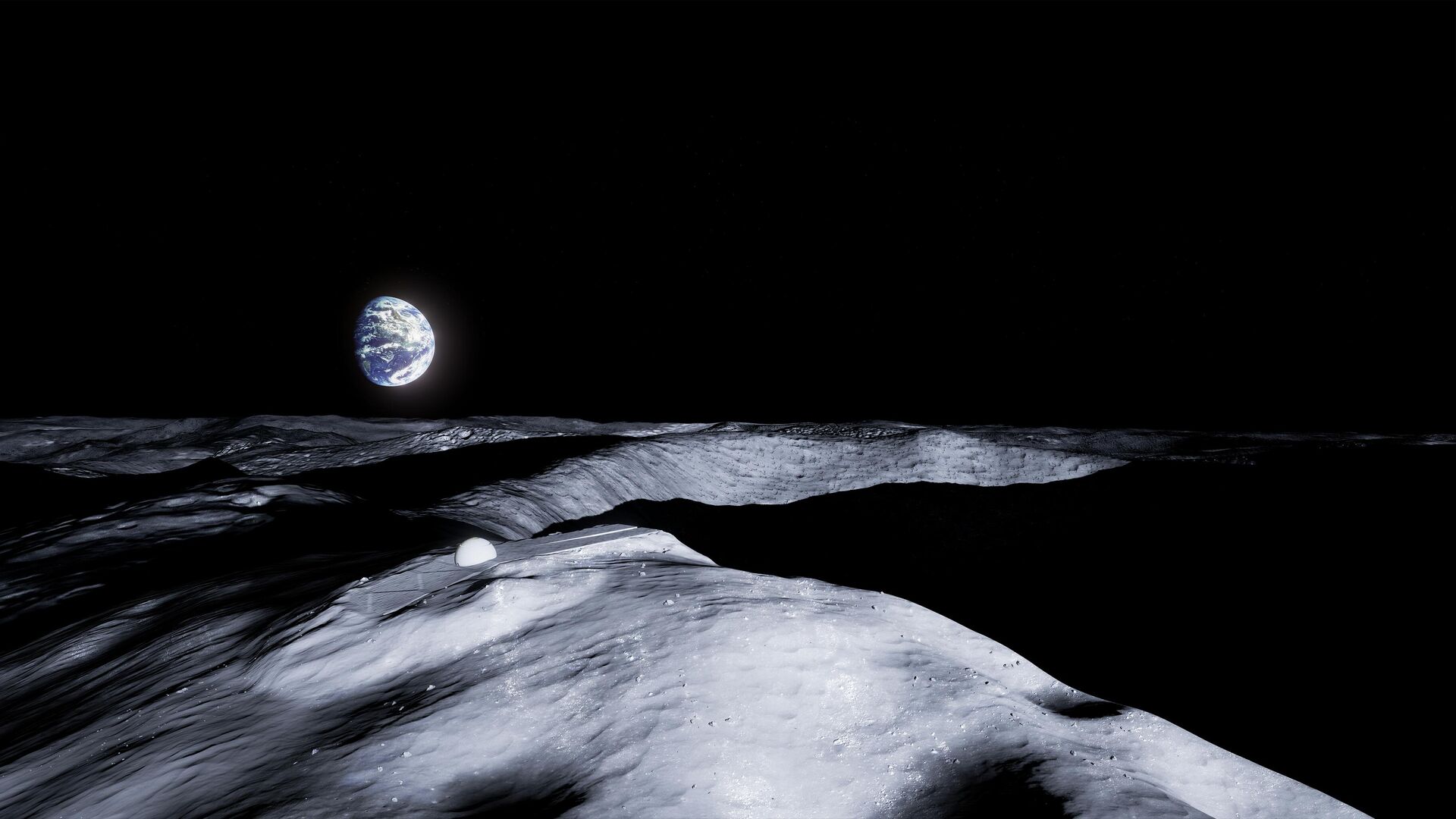 Футуристическая лунная база на склоне кратера Шеклтон - РИА Новости, 1920, 28.08.2022