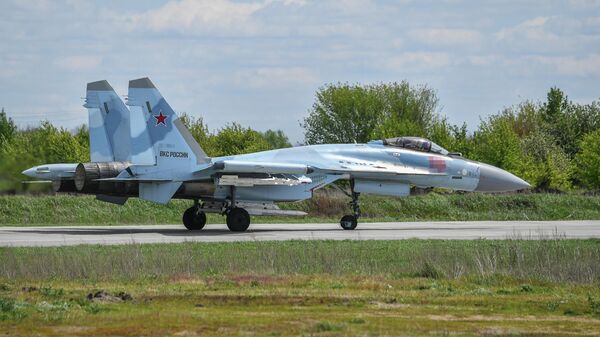 Истребитель Су-35 ВКС России, задействованный в спецоперации