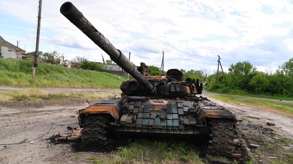 Подбитый танк ВСУ