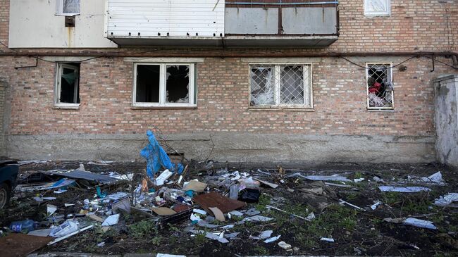 Почти во всех домах в Волновахе выбиты окна