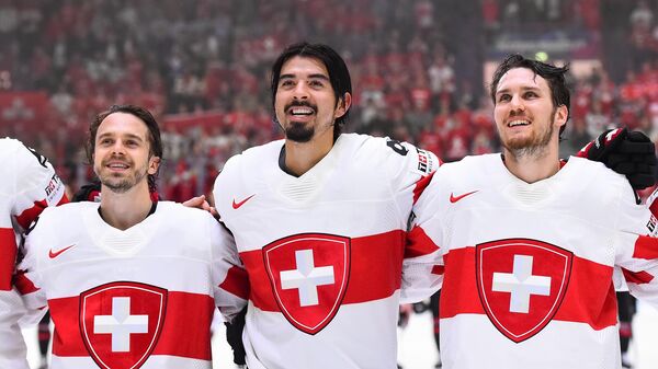 Хоккеисты сборной Швейцарии на чемпионате мира 2022 года в Финляндии