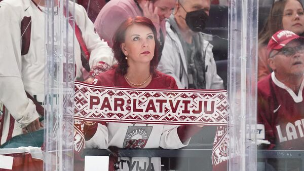 Болельщица сборной Латвии по хоккею на чемпионате мира в Финляндии