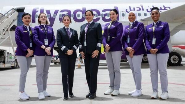 Полностью женский экипаж авиакомпании Саудовской Аравии Flyadeal