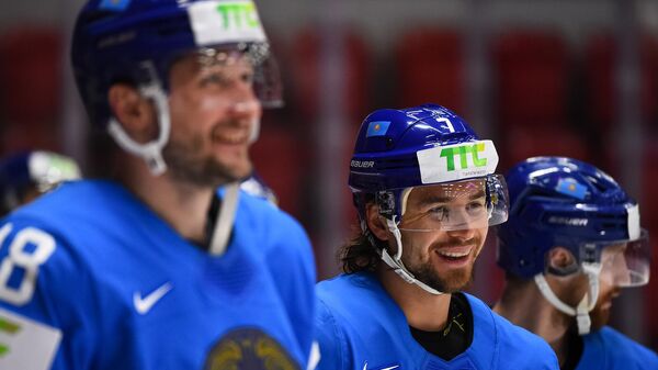 Хоккеисты сборной Казахстана на чемпионате мира 2022 года в Финляндии