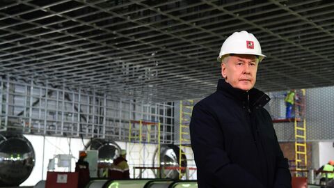 Мэр Москвы С. Собянин осмотрел ход строительства станции метро