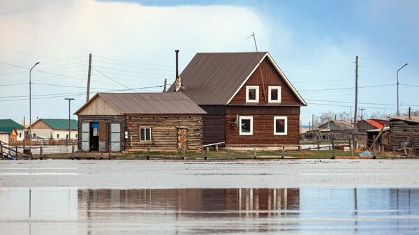 Подтопленные дома в Якутии