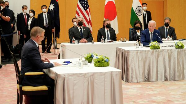 Президент США Джо Байден и премьер-министр Австралии Энтони Альбанезе на саммите стран четырехстороннего диалога по безопасности (Quad) в Токио