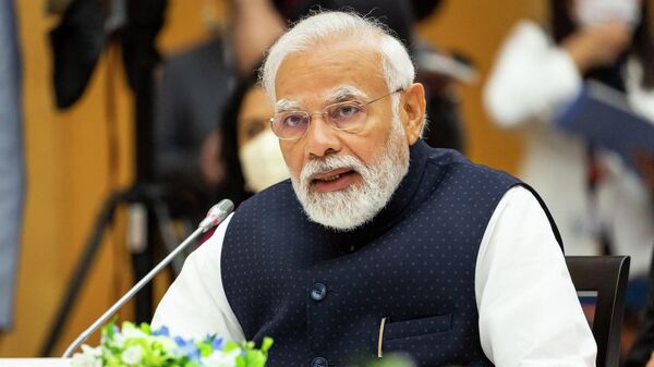 Премьер-министр Индии Нарендра Моди на саммите лидеров Quad в Токио