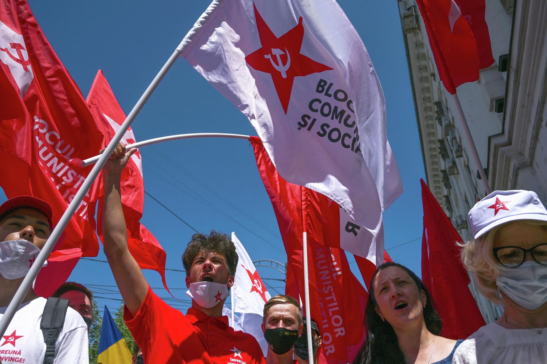 Сторонники блока коммунистов и социалистов на митинге в Кишиневе 9 июля 2021 г. Архивное фото - РИА Новости, 1920, 24.05.2022