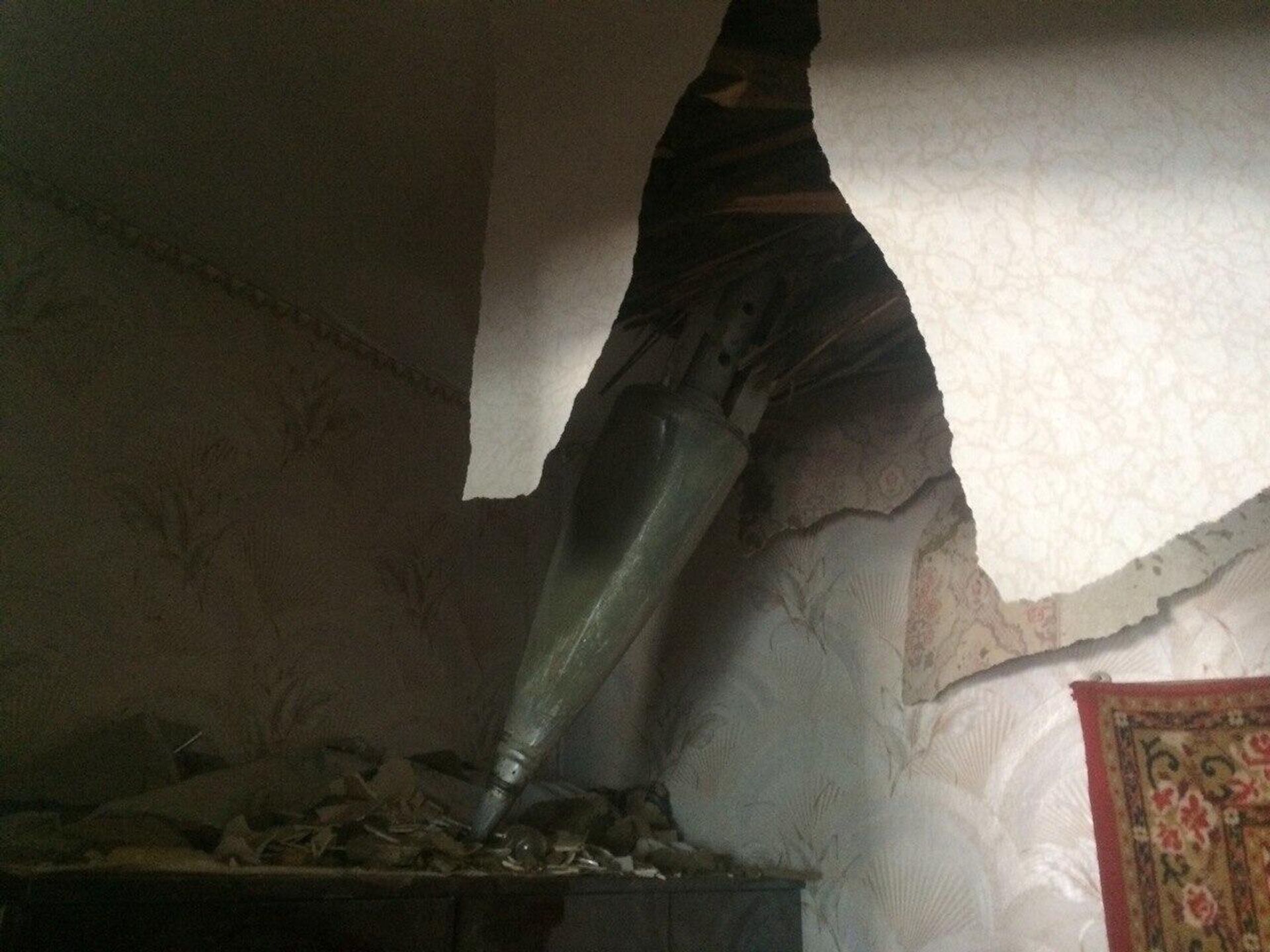 Неразорвавшийся снаряд в крыше дома пенсионерки - РИА Новости, 1920, 02.06.2022