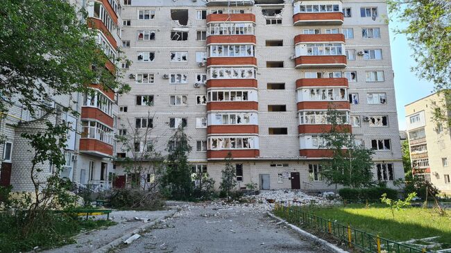 Дома в Северодонецке во время боев в Донбассе