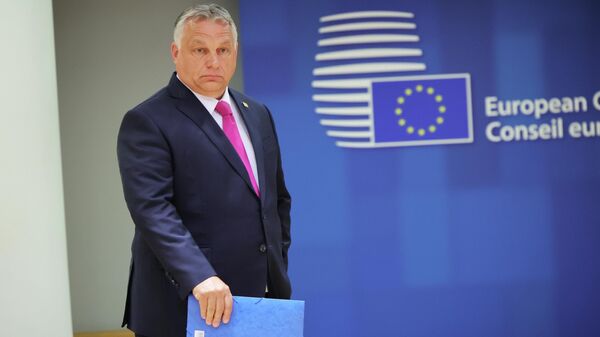 Премьер-министр Венгрии Виктор Орбан на саммите ЕС в Брюсселе