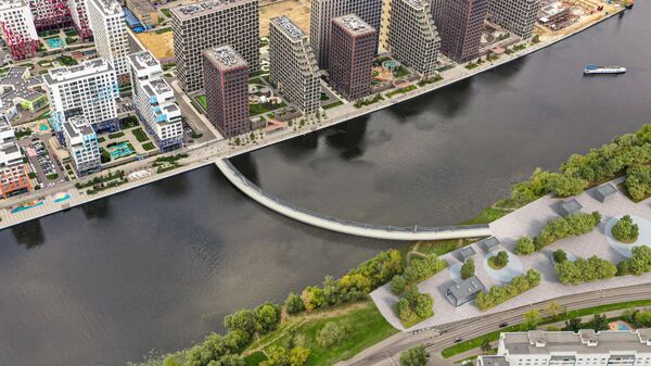 Проект строительства пешеходного моста через старое русло Москвы-реки в Нагатинском Затоне Москвы
