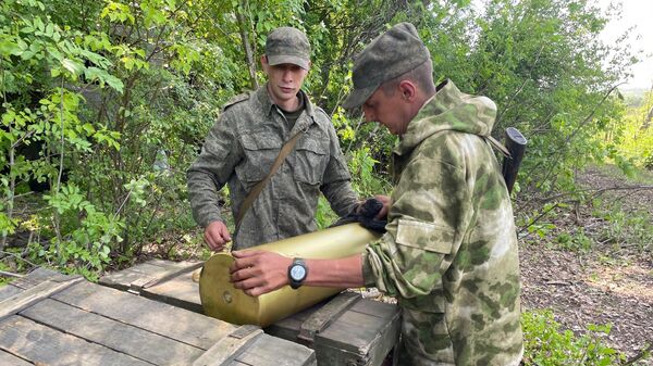 Позиции артиллеристов 9-го полка армии ДНР восточнее Ясиноватой