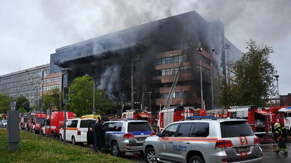 Возгорание в бизнес-центре Гранд Сетунь плаза на западе Москвы