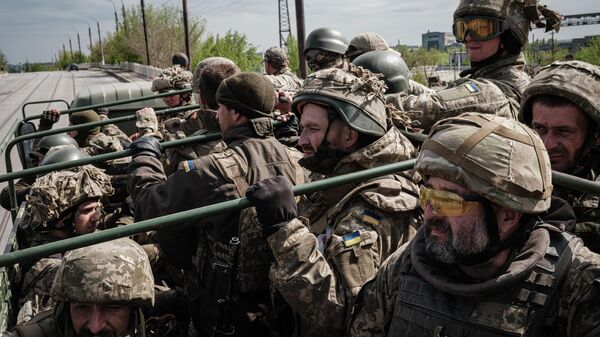 Украинские военные возле Краматорска