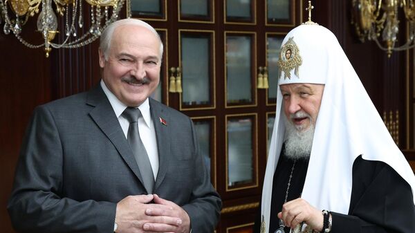 Патриарх Московский и всея Руси Кирилл и президент Белоруссии Александр Лукашенко