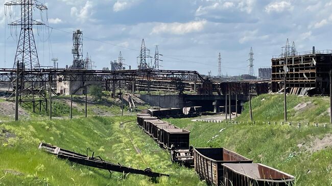 Металлургический комбинат Азовсталь после освобождения союзными войсками армий России и ДНР
