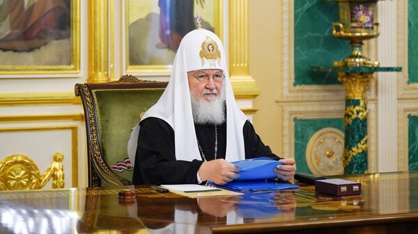 Патриарх Московский и всея Руси Кирилл на заседании Священного синода Русской православной церкви