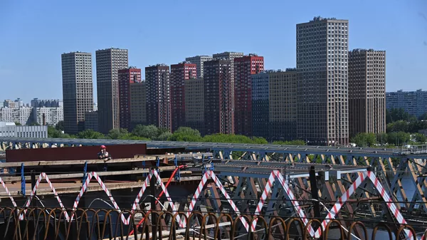 Строящийся участок Юго-Восточной хорды в московском районе Сабурово