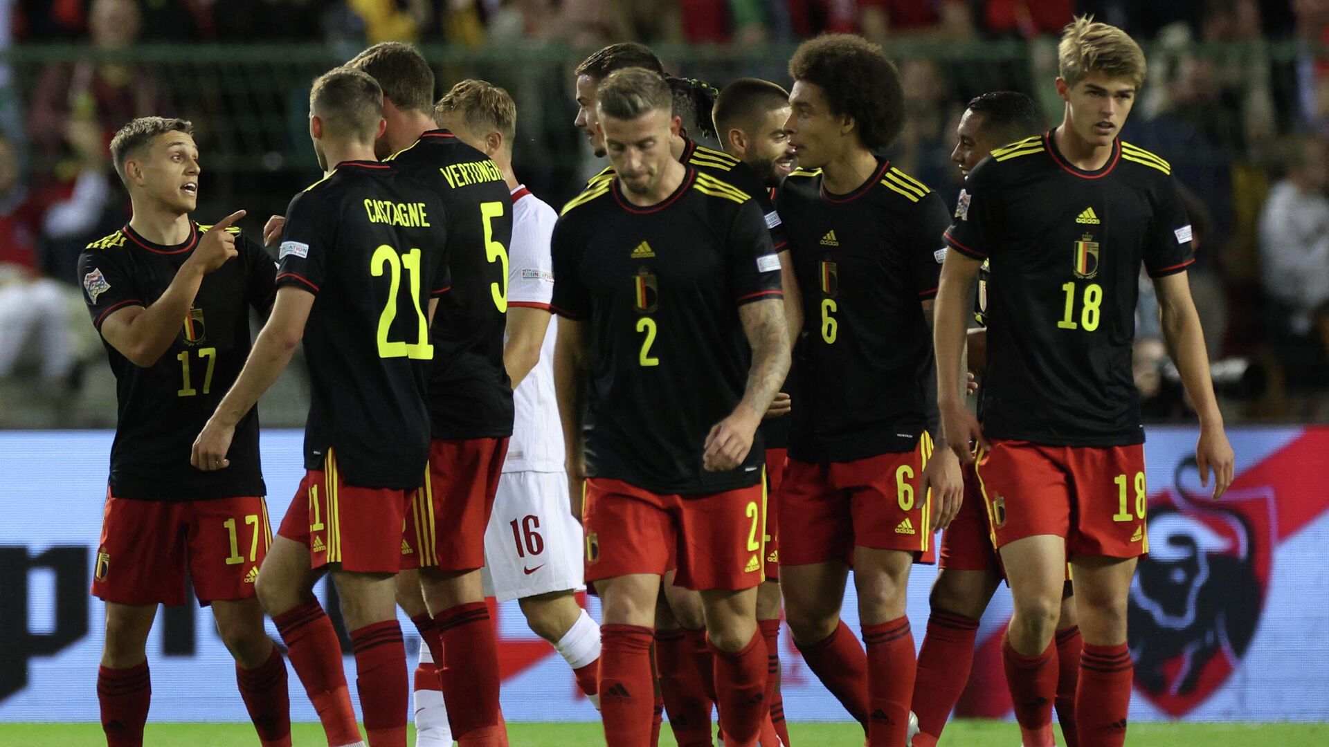 Belgium defeated Poland in the League of Nations match.