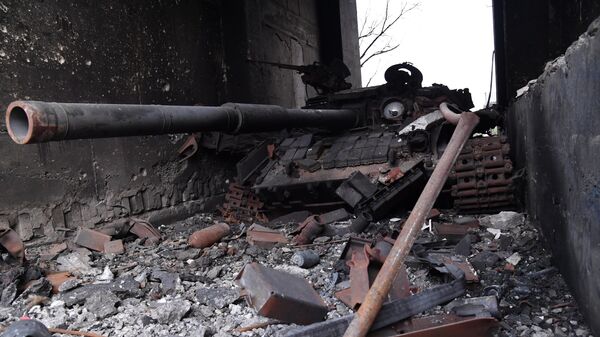 Уничтоженный танк ВСУ в Донецкой области