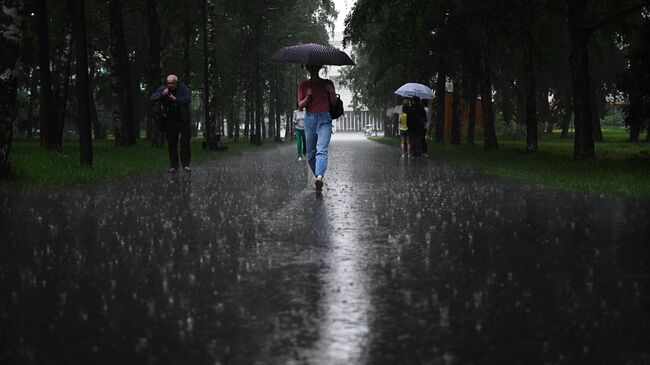 Прохожие во время дождя