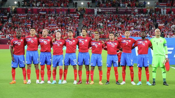 Футболисты сборной Коста-Рики перед матчем