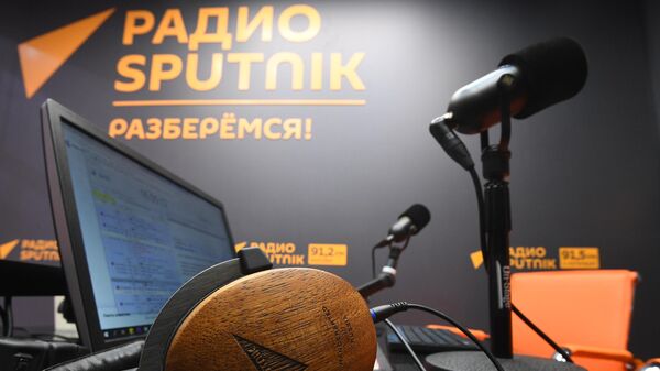 Стенд студии радио Sputnik. Архивное фото