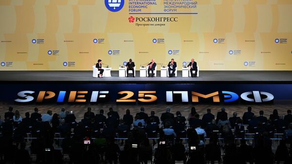 Участники торжественного открытия XXV Петербургского международного экономического форума - 2022