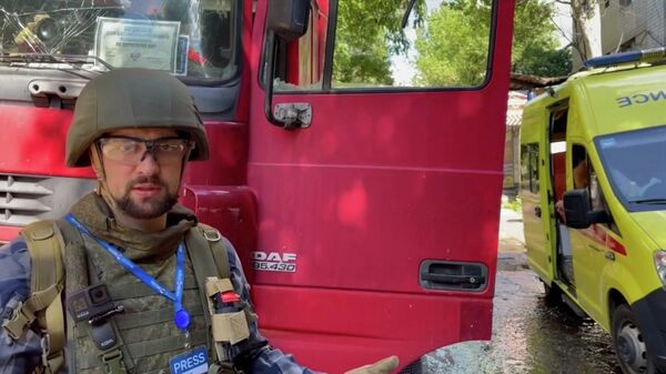 Корреспондент РИА новости рассказывает о водителе цистерны в Донецке, который выжил после обстрела ВСУ