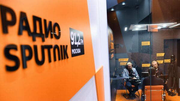 Стенд студии радио Sputnik