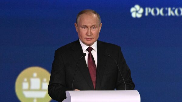 Президент РФ Владимир Путин выступает на пленарном заседании ПМЭФ