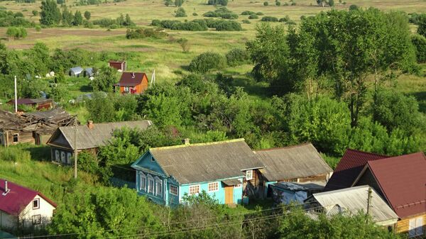 Село Скнятиново, вид с колокольни Село Скнятиново, вид с колокольни