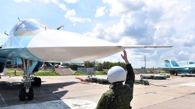 Проверка истребителя-бомбардировщика ВКС России Су-34, задействованного в специальной военной операции