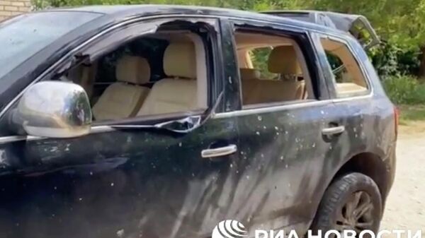 Автомобиль главы военно-гражданской администрации Чернобаевки после покушения