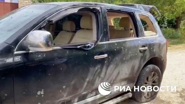 Автомобиль главы военно-гражданской администрации Чернобаевки после покушения